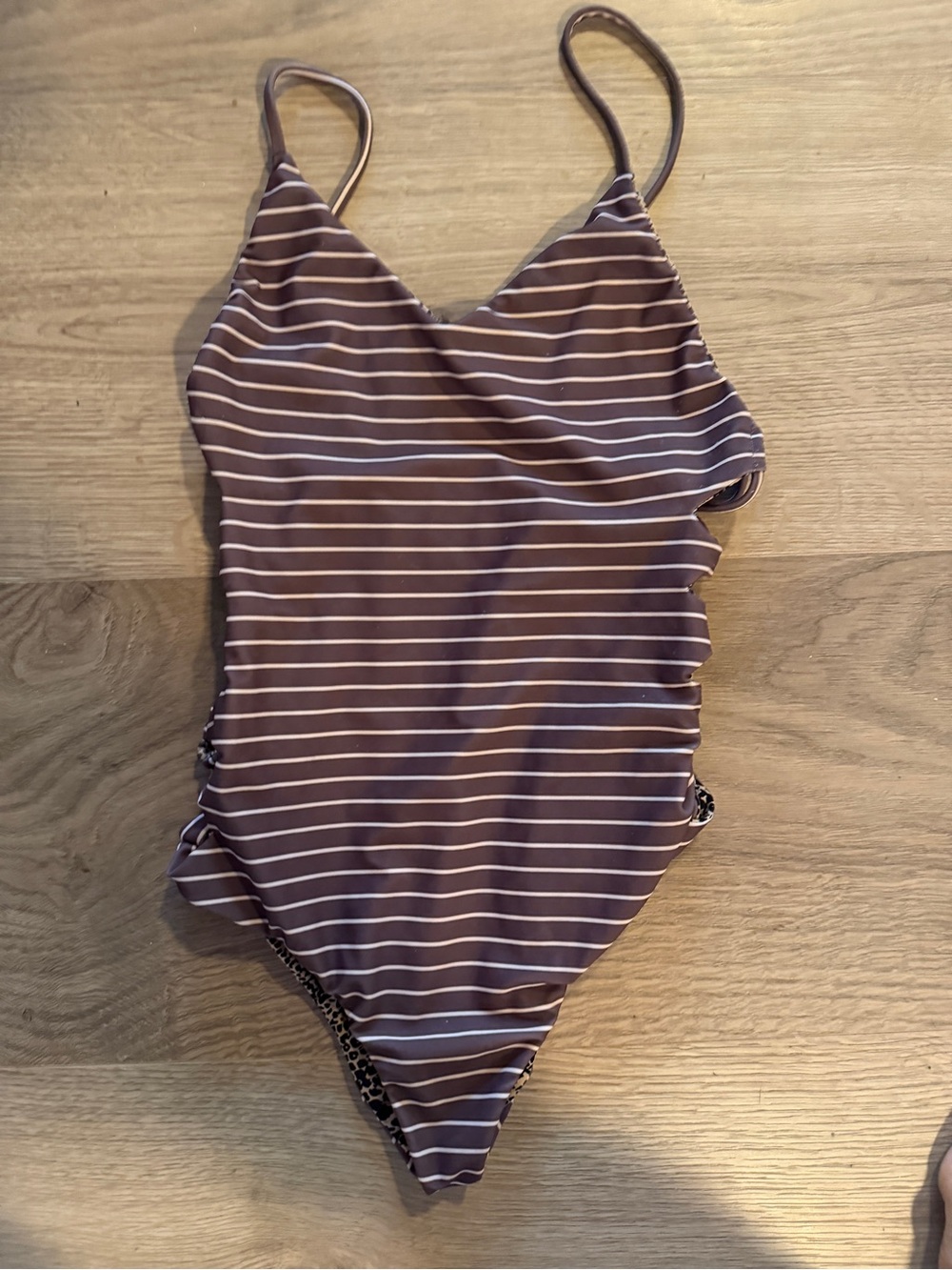 acacia swimwear blue and White Striped women’s One-Piece